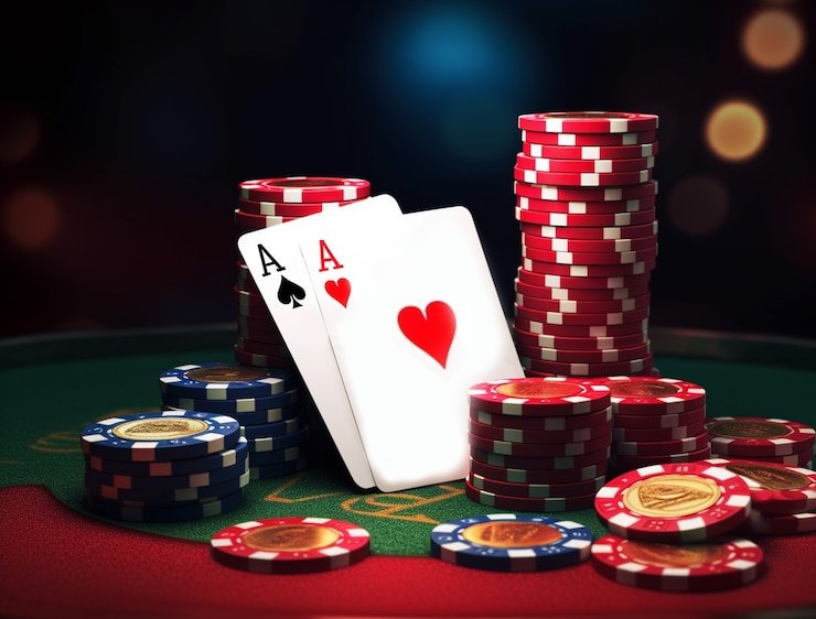 Antarmuka poker Indonesia di aplikasi slot gratis menampilkan meja permainan dengan dealer langsung